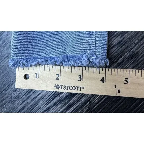 We The Free Free People Raw Hem Straight Cut Jeans Size 26, 25” Inseam - Picture 5 of 8